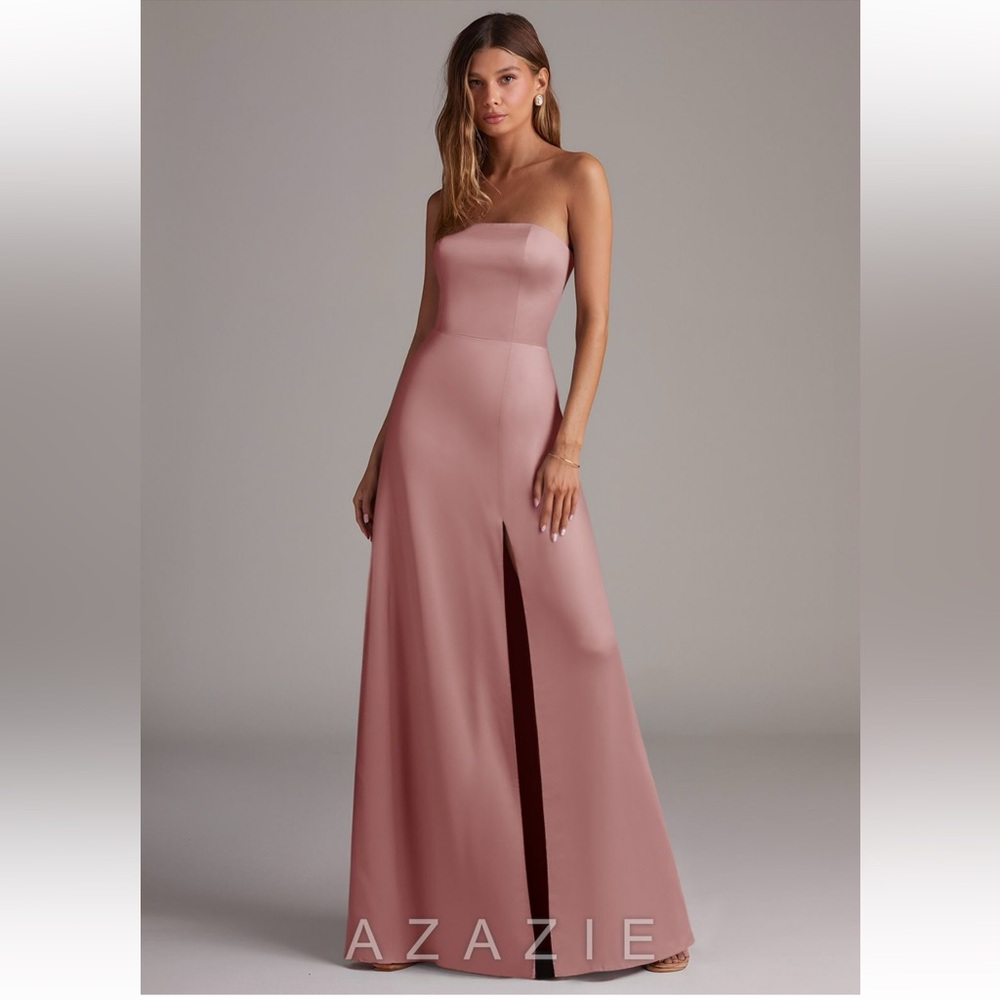 Azazie Wren Dusty Rose Stretch Satin